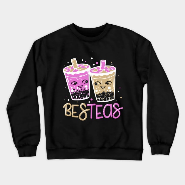 Bes-Teas - Funny Bubble Tea BFF Bestie Cute Kawaii Crewneck Sweatshirt by Shirtbubble